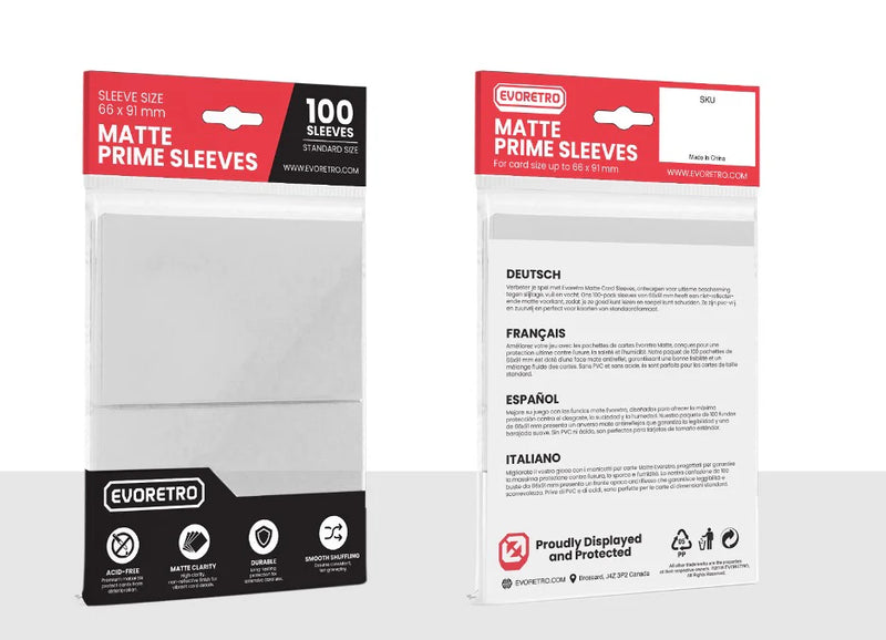 Evoretro Sleeves Matte White 100ct