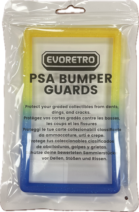 Evoretro Bumper Graded Slab Protector for PSA 1ct - Yellow Blue Glitter