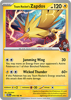 Team Rocket's Zapdos - 70/182 [SV10: Destined Rivals]