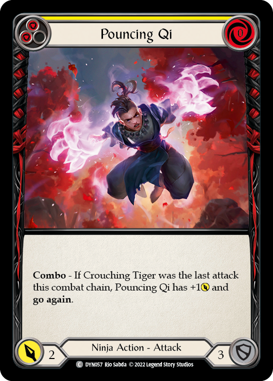 Pouncing Qi (Yellow) [Dynasty] Rainbow Foil