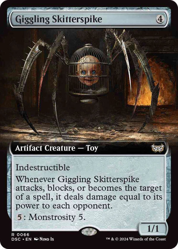 Giggling Skitterspike (Extended Art) [Duskmourn: House of Horror Commander]
