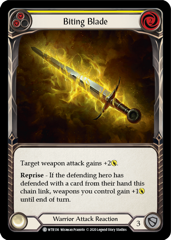Biting Blade (Yellow) [Welcome to Rathe Unlimited] Unlimited Rainbow Foil