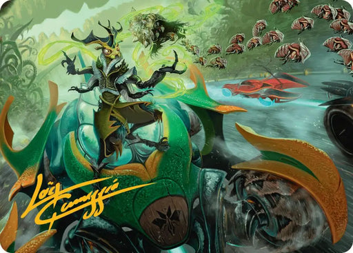 Aatchik Emerald Radian Art Card (15/54) (Gold-Stamped Signature) [Aetherdrift Art Series] - MTG Single