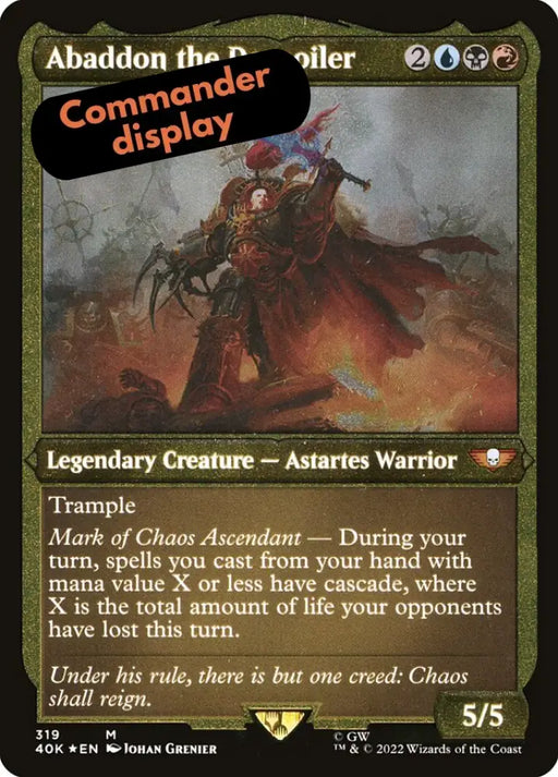 Abaddon the Despoiler (Display Commander) (Etched Foil) [Warhammer 40,000] - MTG Single