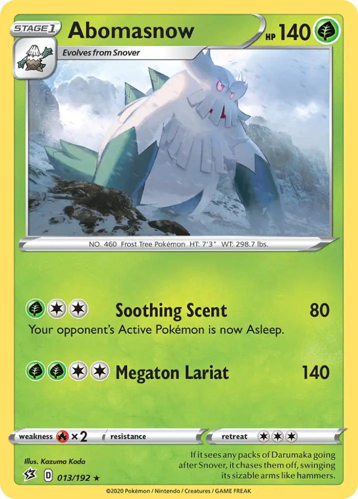 Abomasnow (013/192) [Sword & Shield: Rebel Clash] - Pokemon Single
