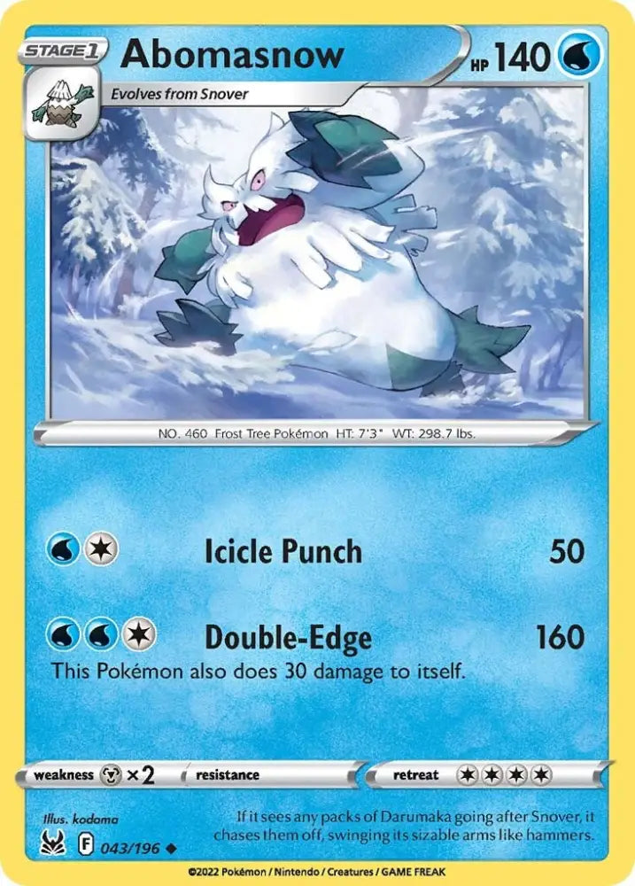 Abomasnow (043/196) [Sword & Shield: Lost Origin] - Pokemon Single