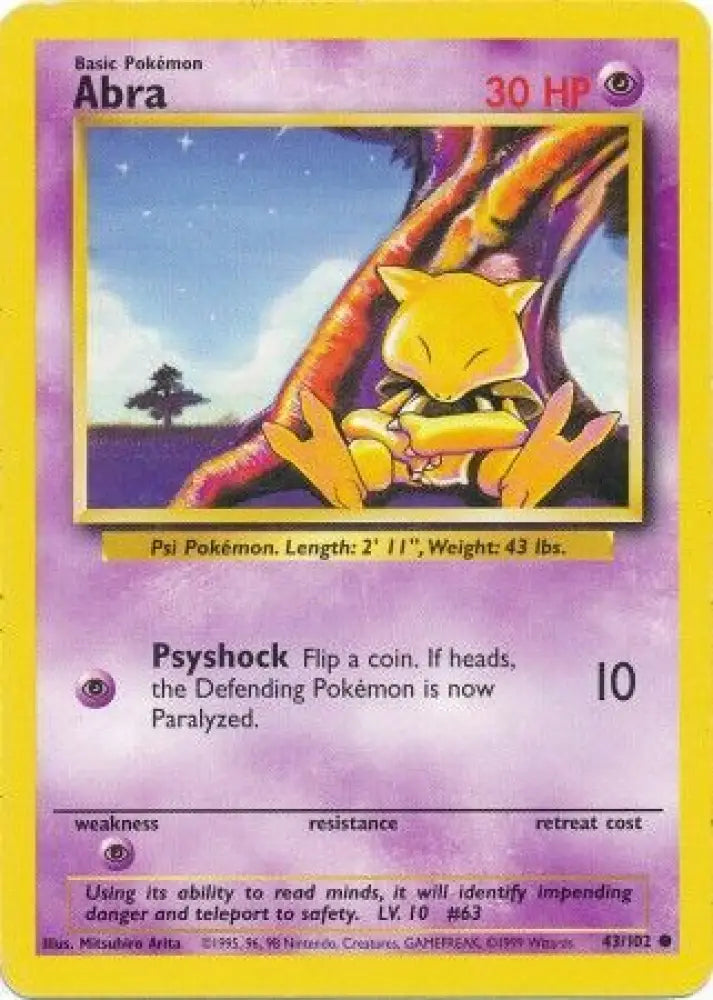 Abra (43/102) [Base Set Unlimited] - Pokemon Single