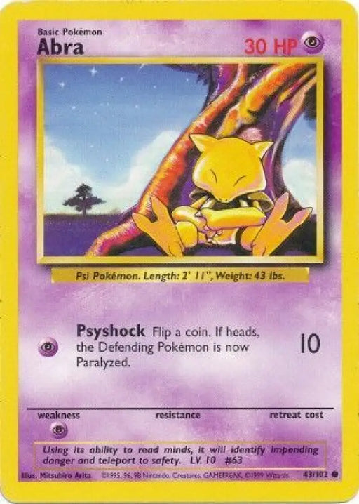Abra (43/102) [Base Set Unlimited] - Pokemon Single