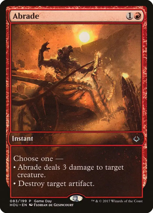 Abrade (Game Day) [Hour of Devastation Promos] - MTG Single