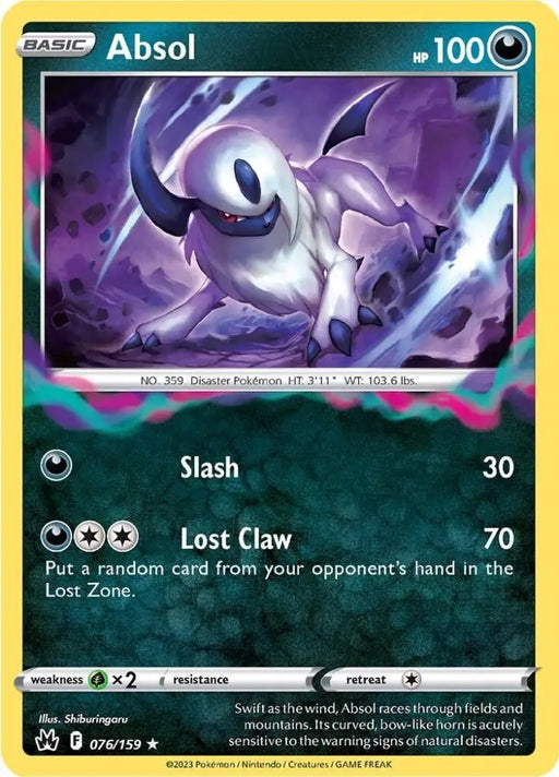 Absol (076/159) [Sword & Shield: Crown Zenith] - Pokemon Single