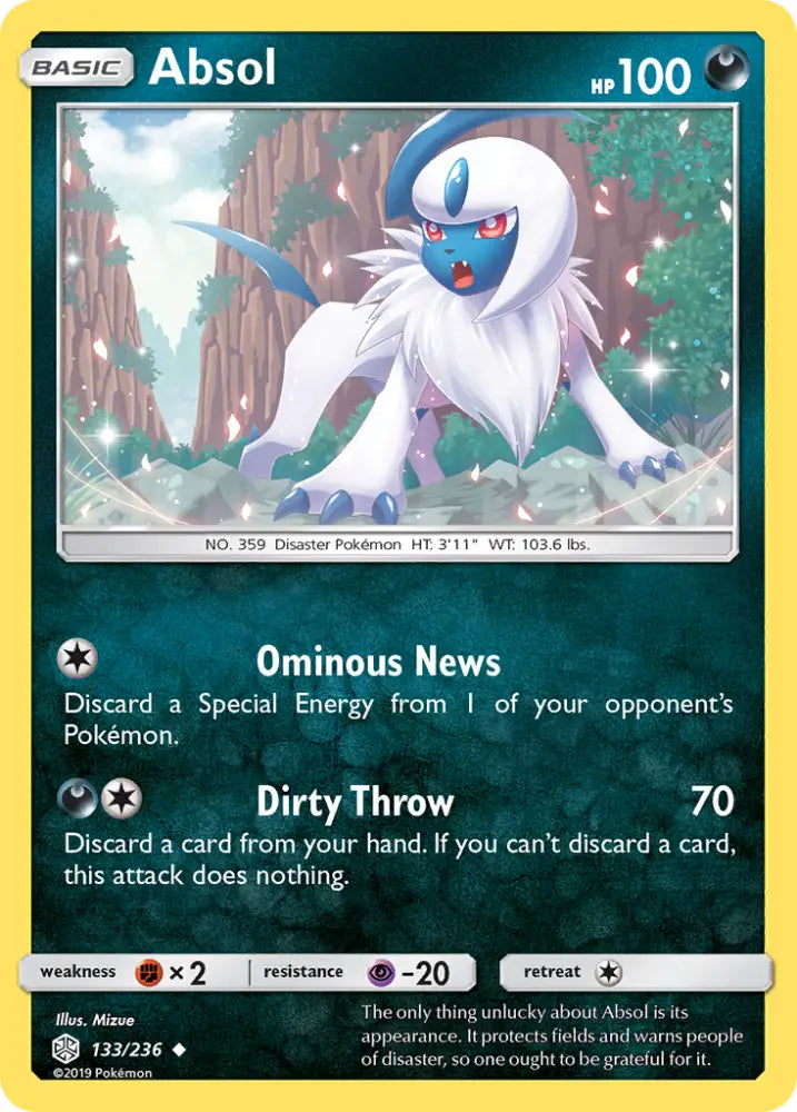 Absol (133/236) [Sun & Moon: Cosmic Eclipse] - Pokemon Single