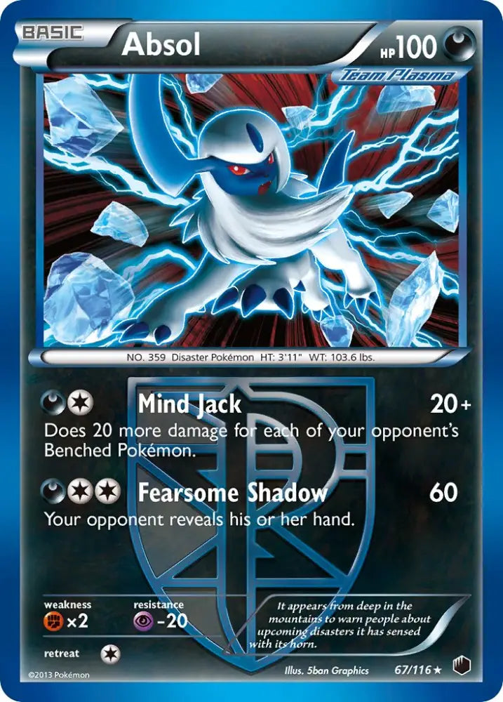 Absol (67/116) (Moltres Legendary Battle Deck) (Theme Deck Exclusive) [Black & White: Plasma Freeze] - Pokemon Single