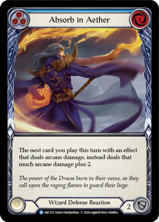 Absorb in Aether (Blue) [Arcane Rising Unlimited] Unlimited Rainbow Foil - Flesh And Blood Single