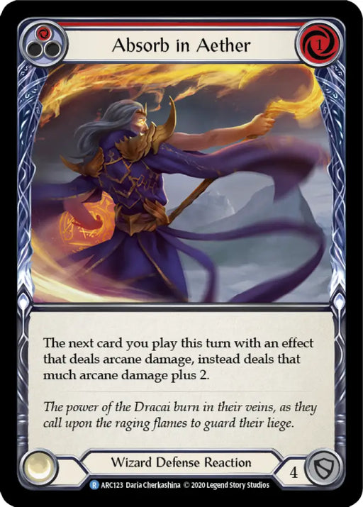 Absorb in Aether (Red) [Arcane Rising Unlimited] Unlimited Rainbow Foil - Flesh And Blood Single
