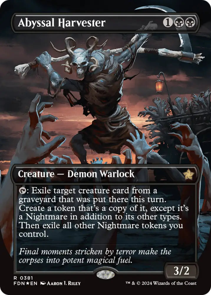 Abyssal Harvester (Borderless) (Mana Foil) [Foundations] - MTG Single