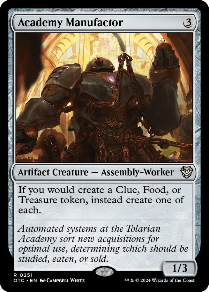 Academy Manufactor [Outlaws of Thunder Junction Commander] - MTG Single