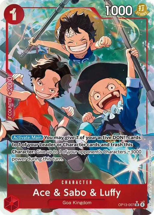 Ace & Sabo & Luffy (Alternate Art) (OP13-007) [Carrying On His Will]
