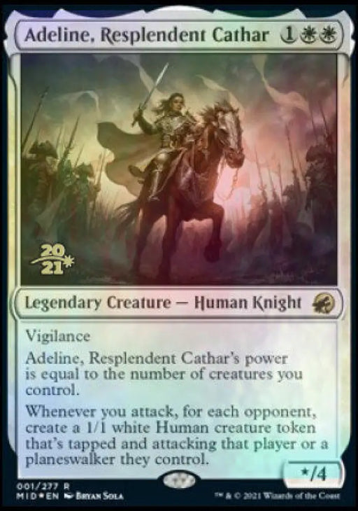 Adeline Resplendent Cathar [Innistrad: Midnight Hunt Prerelease Promos] - MTG Single