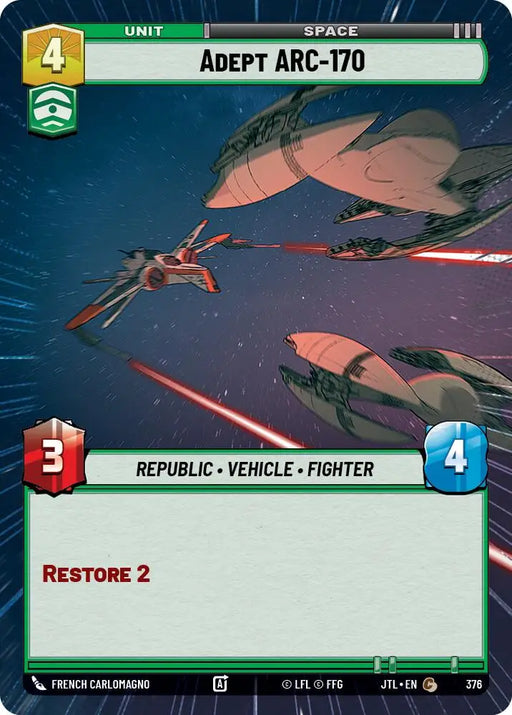 Adept ARC-170 (Hyperspace) (376) [Jump to Lightspeed] - Star Wars: Unlimited Single