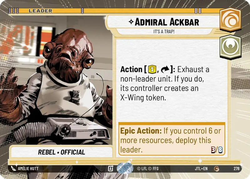 Admiral Ackbar - It’s A Trap! (Hyperspace) (278) [Jump to Lightspeed] - Star Wars: Unlimited Single