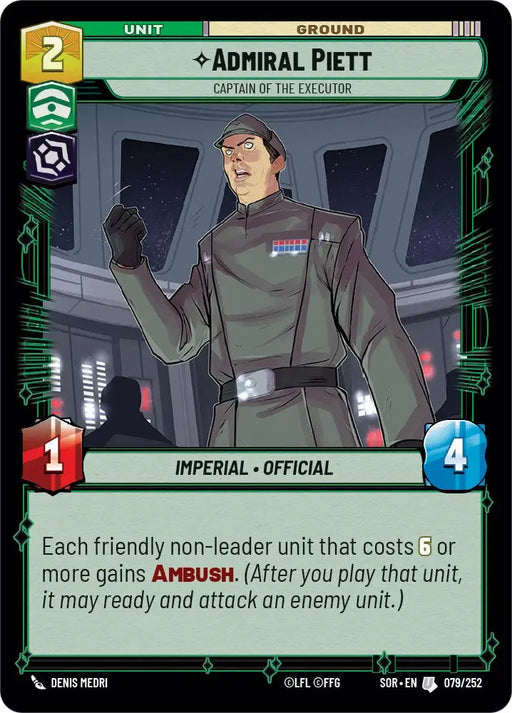 Admiral Piett - Captain of the Executor (079/252) [Spark of Rebellion] - Star Wars: Unlimited Single