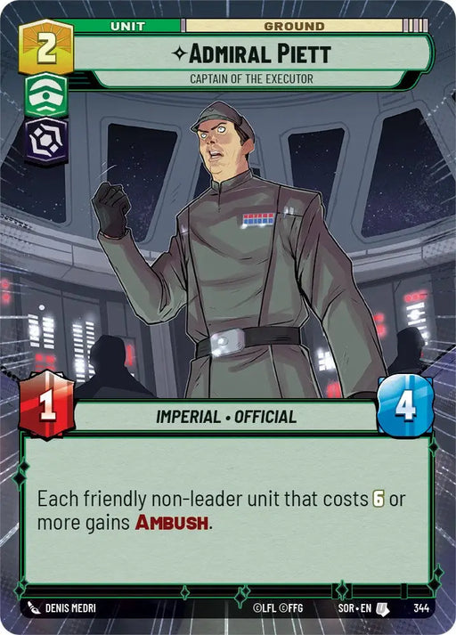 Admiral Piett - Captain of the Executor (Hyperspace) (344) [Spark of Rebellion] - Star Wars: Unlimited Single