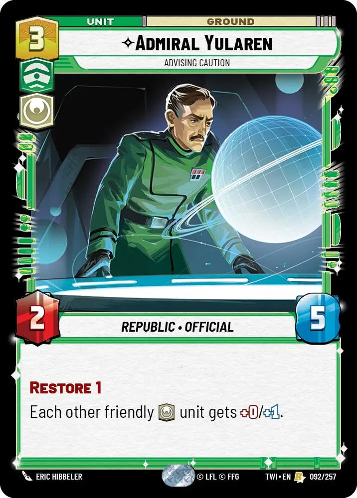 Admiral Yularen (092/257) [Twilight of the Republic] - Star Wars: Unlimited Single