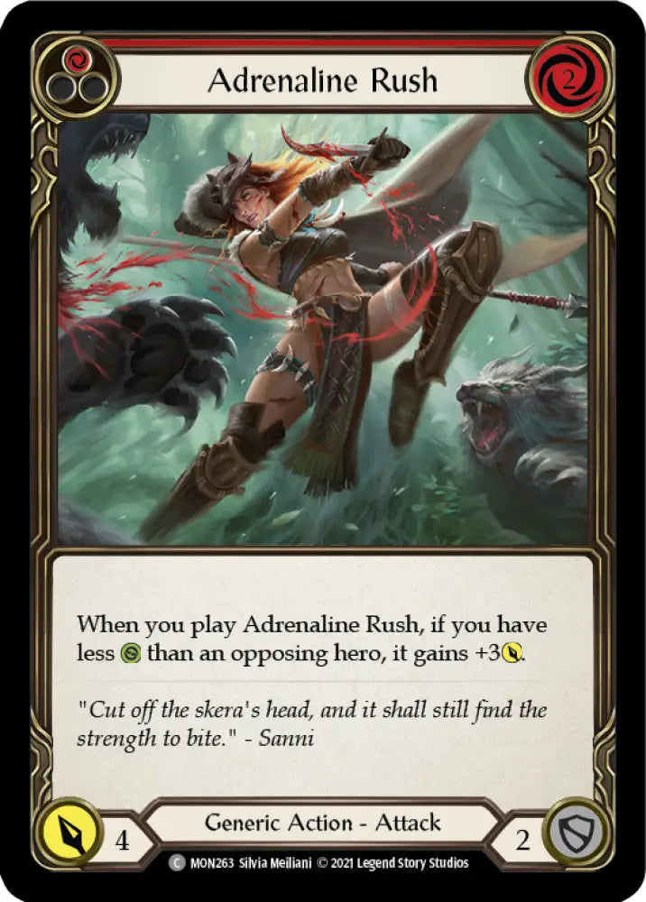 Adrenaline Rush (Red) [Monarch 1st Edition] 1st Edition Rainbow Foil - Flesh And Blood Single