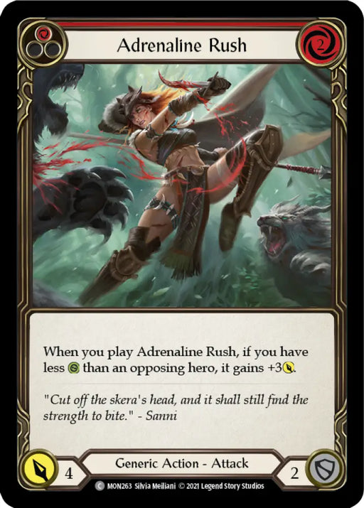 Adrenaline Rush (Red) [Monarch 1st Edition] 1st Edition Rainbow Foil - Flesh And Blood Single