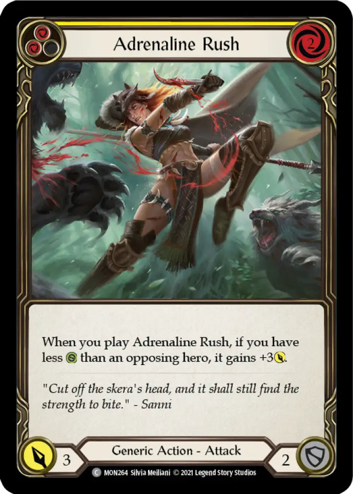 Adrenaline Rush (Yellow) [Monarch 1st Edition] 1st Edition Rainbow Foil - Flesh And Blood Single