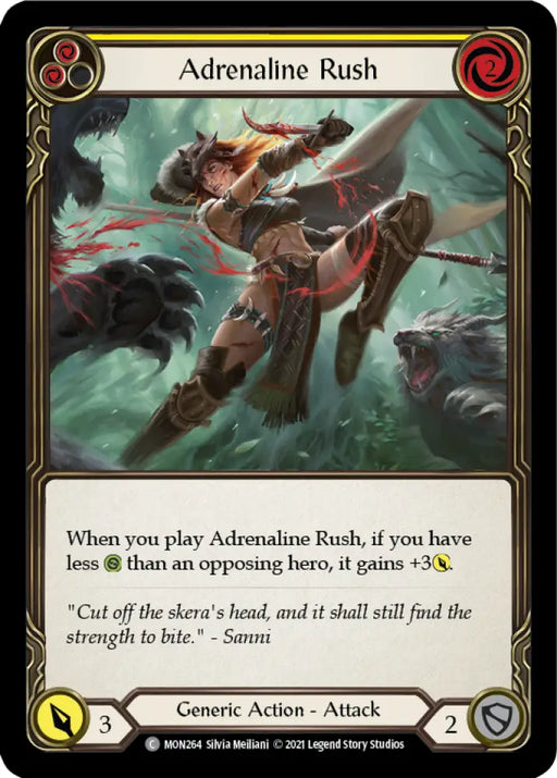 Adrenaline Rush (Yellow) [Monarch 1st Edition] 1st Edition Rainbow Foil - Flesh And Blood Single