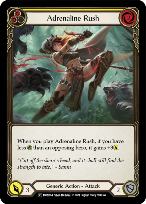 Adrenaline Rush (Yellow) [Monarch Unlimited] Unlimited Rainbow Foil - Flesh And Blood Single