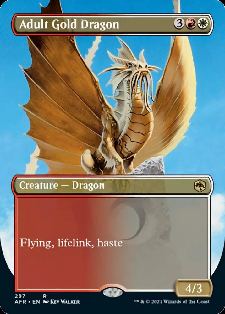 Adult Gold Dragon (Borderless Alternate Art) [Dungeons & Dragons: Adventures in the Forgotten Realms] - MTG Single