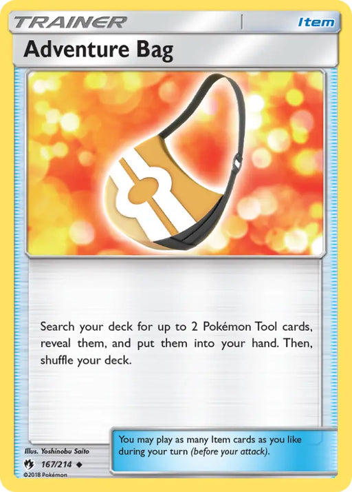 Adventure Bag (167/214) [Sun & Moon: Lost Thunder] - Pokemon Single