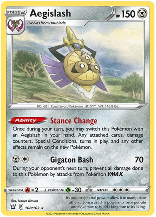 Aegislash (108/163) [Sword & Shield: Battle Styles] - Pokemon Single