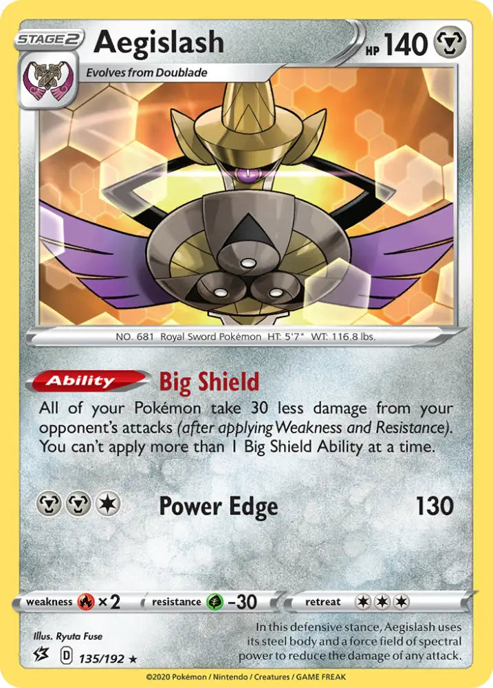 Aegislash (135/192) [Sword & Shield: Rebel Clash] - Pokemon Single