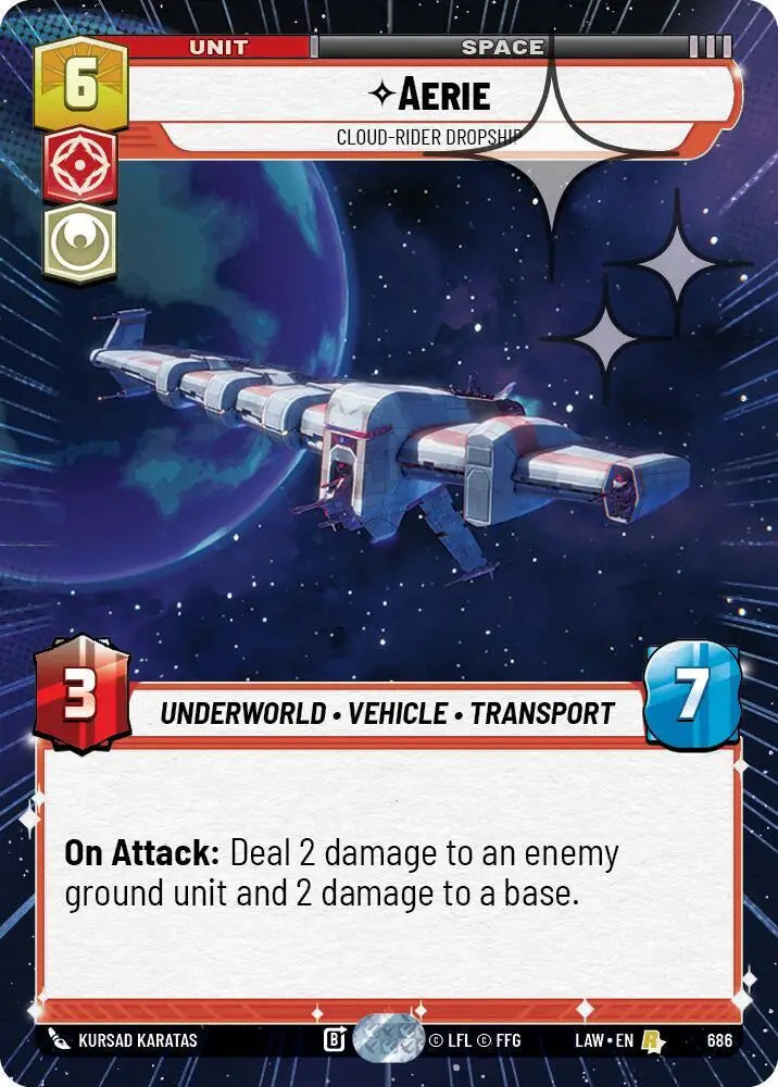 Aerie - Cloud-Rider Dropship (Hyperspace Foil) (686) [A Lawless Time]