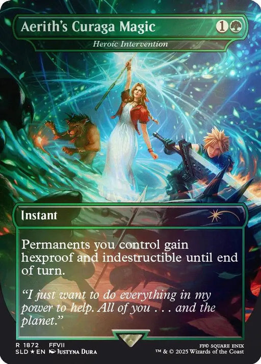 Aerith's Curaga Magic - Heroic Intervention (Rainbow Foil) (1872) [Secret Lair Drop]