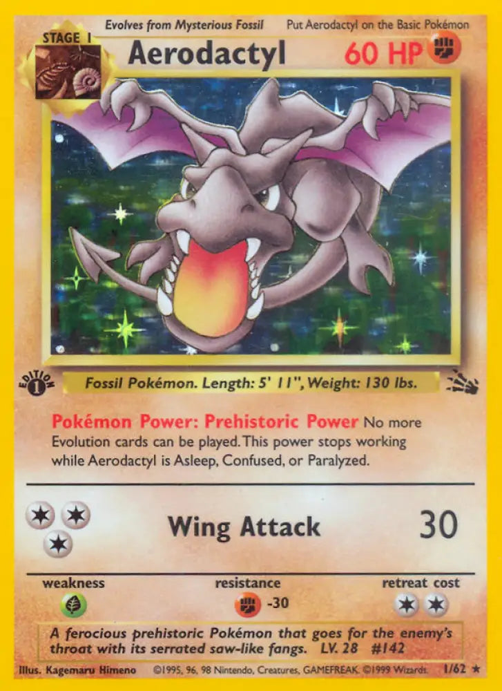 Aerodactyl (1/62) [Fossil 1st Edition] - Pokemon Single