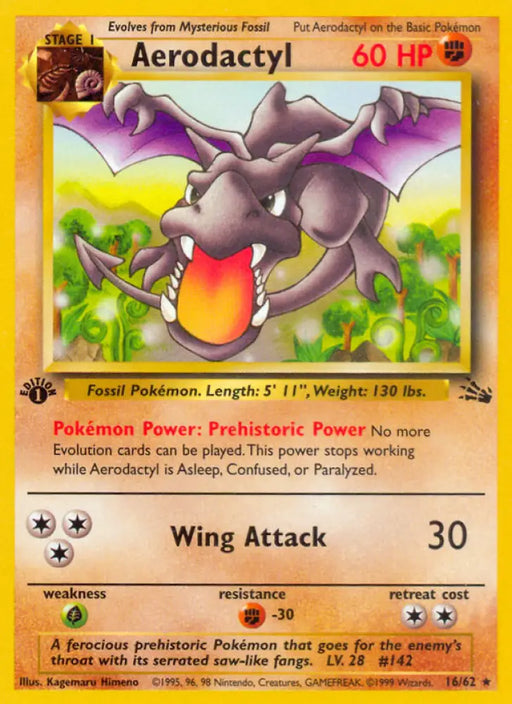 Aerodactyl (16/62) [Fossil 1st Edition] - Pokemon Single
