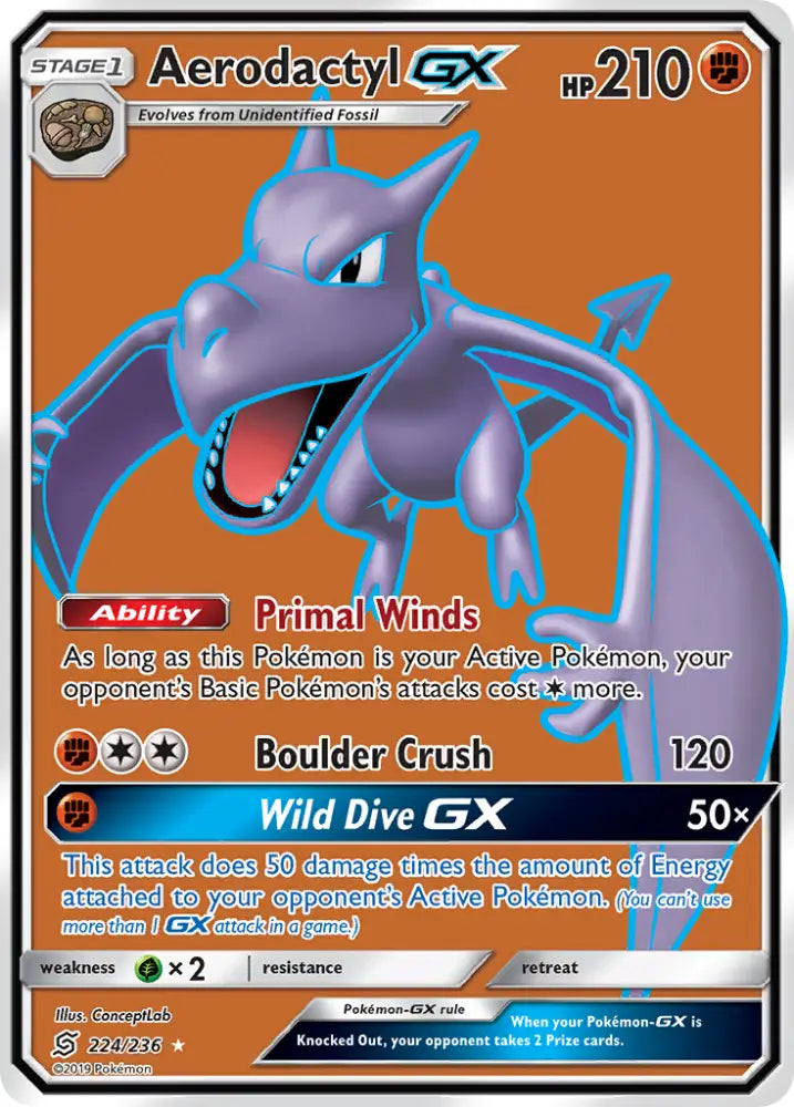 Aerodactyl GX (224/236) [Sun & Moon: Unified Minds] - Pokemon Single