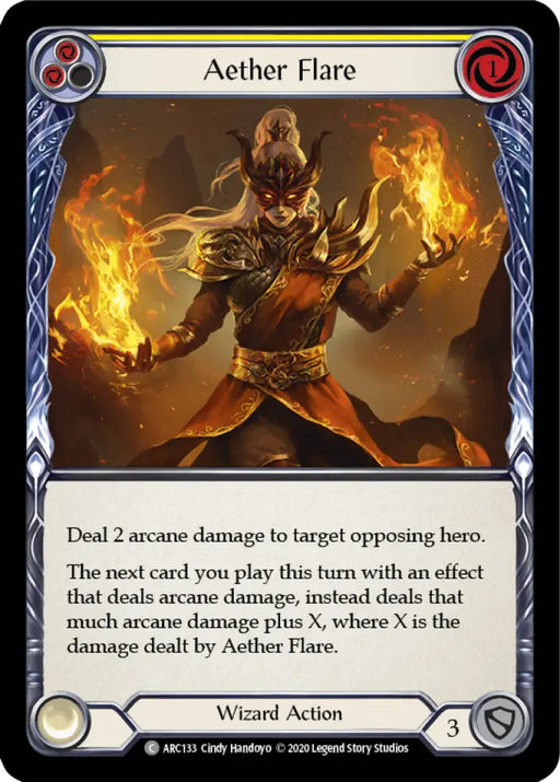 Aether Flare (Yellow) [Arcane Rising Unlimited] Unlimited Rainbow Foil - Flesh And Blood Single