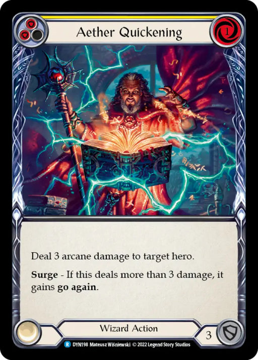 Aether Quickening (Yellow) [Dynasty] Rainbow Foil - Flesh And Blood Single