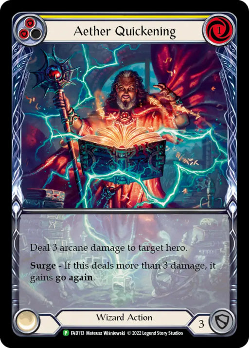 Aether Quickening (Yellow) [FAB113] (Promo) Rainbow Foil - Flesh And Blood Single