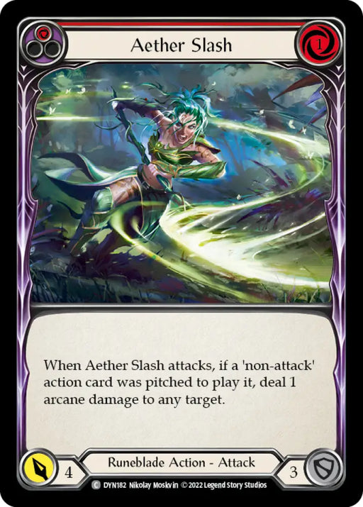 Aether Slash (Red) [Dynasty] Rainbow Foil - Flesh And Blood Single