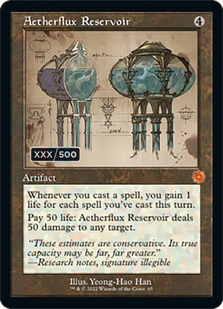 Aetherflux Reservoir (Retro Schematic) (Serialized) [The Brothers’ War Retro Artifacts] - MTG Single
