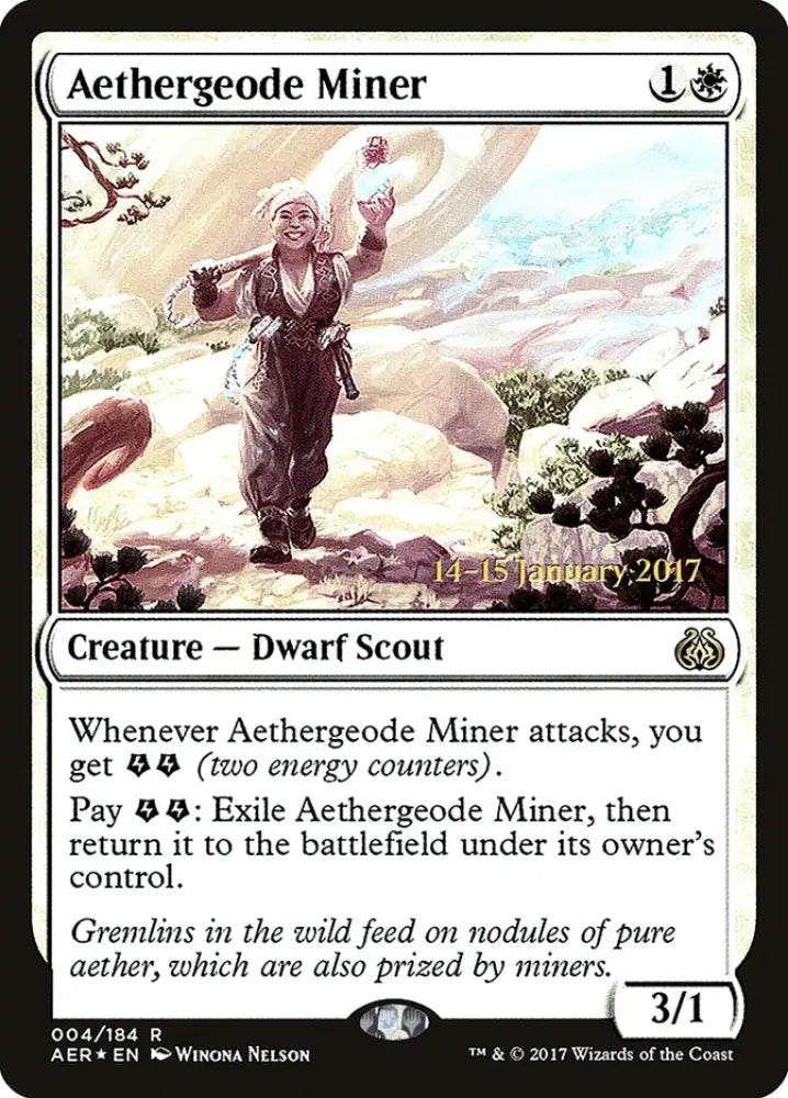 Aethergeode Miner [Aether Revolt Prerelease Promos] - MTG Single