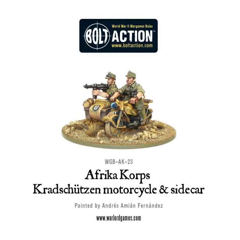 Bolt Action: Afrika Korps Kradschutzen Motorcycle and Sidecar (EN)