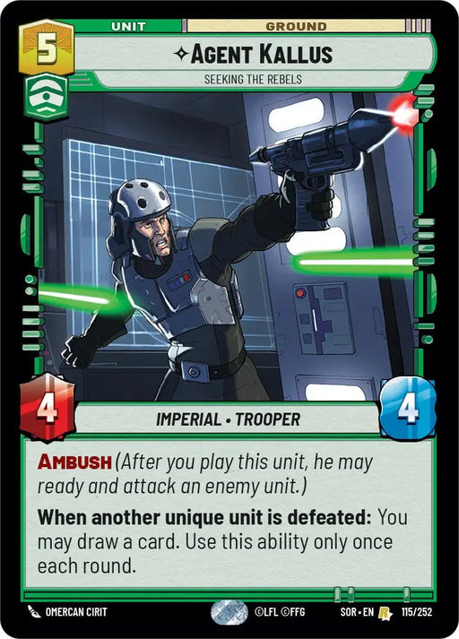 Agent Kallus - Seeking the Rebels (115/252) [Spark of Rebellion] - Star Wars: Unlimited Single