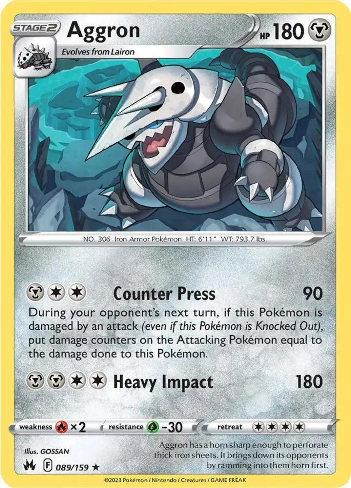 Aggron (089/159) [Sword & Shield: Crown Zenith] - Pokemon Single